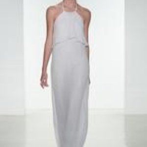 Nouvelle AMSALE Gray formal dress halter neck szM